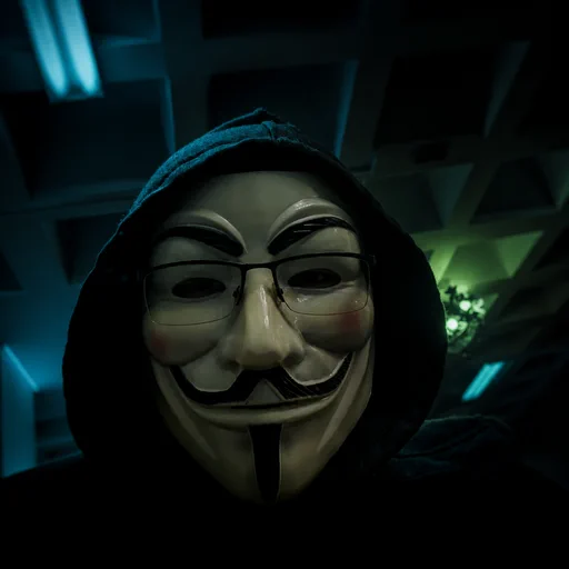 Retrato de Roger Arana con estetica hacker